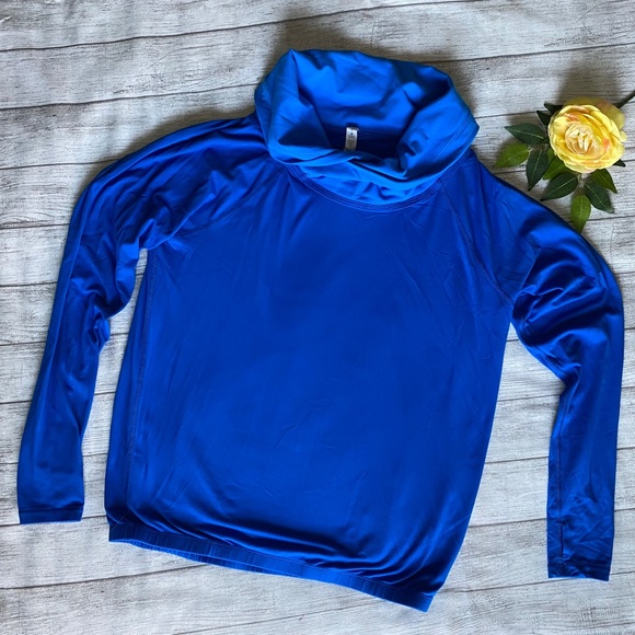 Lululemon bright blue cowl neck pullover - Picture 2 of 5